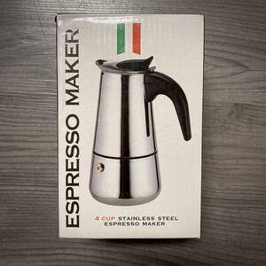 Stovetop Coffee Maker Espresso Stainless Steel 4 Cups 14 oz Moka Pot Italian NEW